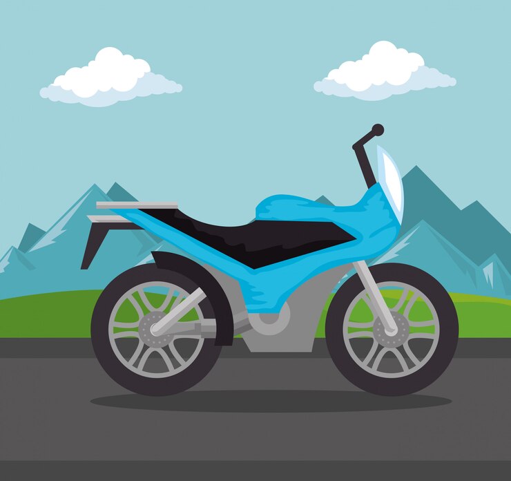मुफ़्त वेक्टर motorcycle vehicle in the road scene