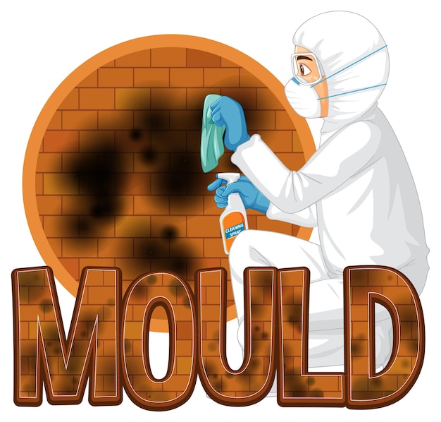 Mould text word isolated