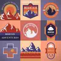 Free vector mountain badges collection