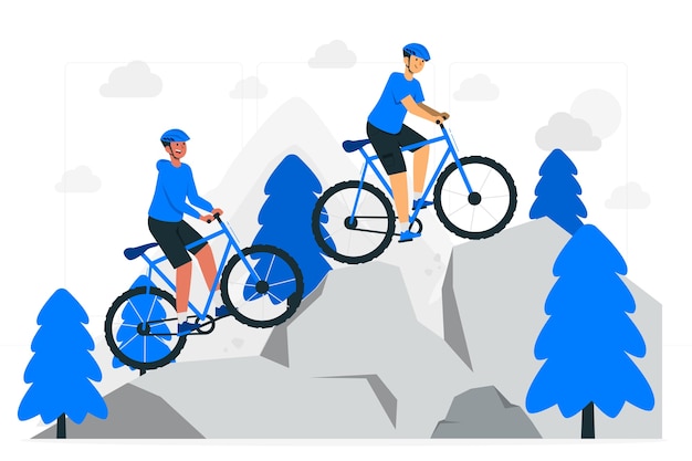 Illustrazione del concetto di mountain bike