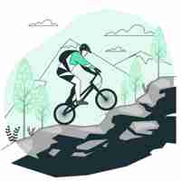 Vettore gratuito illustrazione del concetto di mountain bike