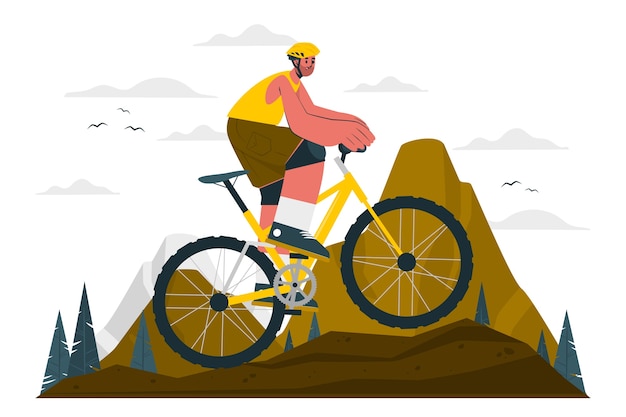 Free vector mountain bike concept illustration