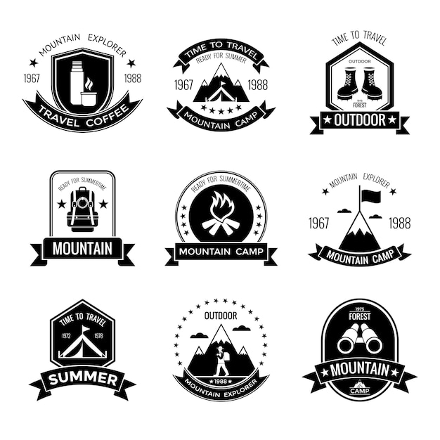 Mountain camp black emblems