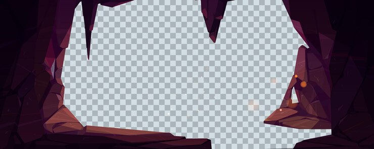 Free Vector mountain cave, tunnel entrance or stone arch