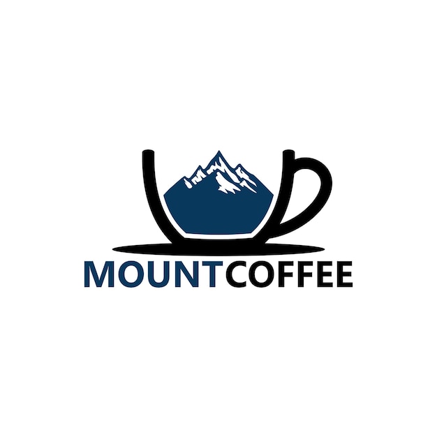 Mountain coffee logo template design
