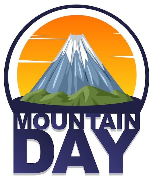 Free vector mountain day banner with mount fuji isolated