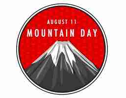 Free vector mountain day banner with mount fuji on red background