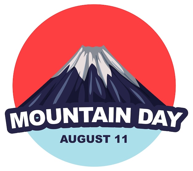 Бесплатное векторное изображение День гор 11 августа баннер с изолированной горой фудзи