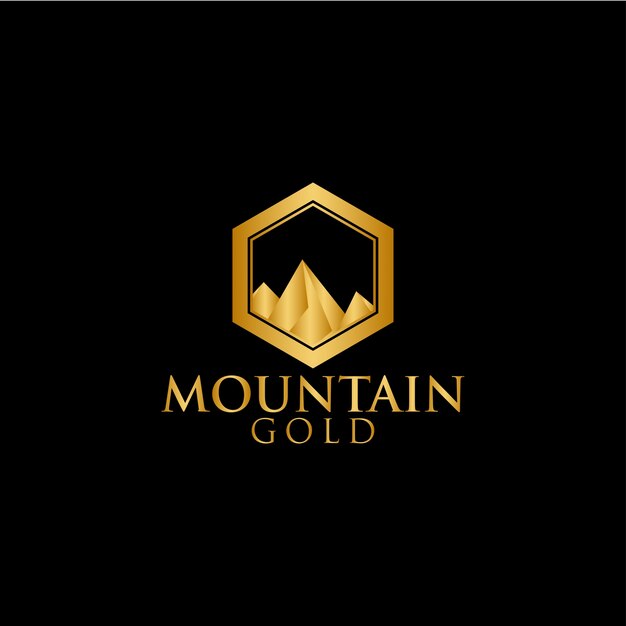 Premium Vector | Mountain gold logo template