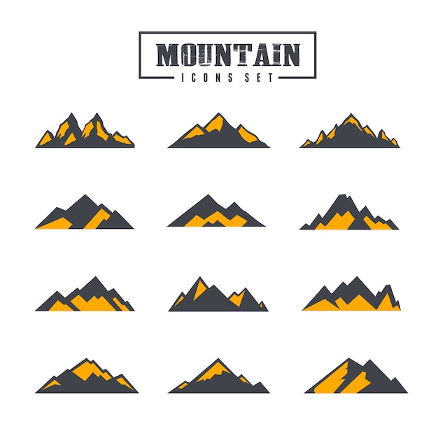 Free vector mountain icons collection