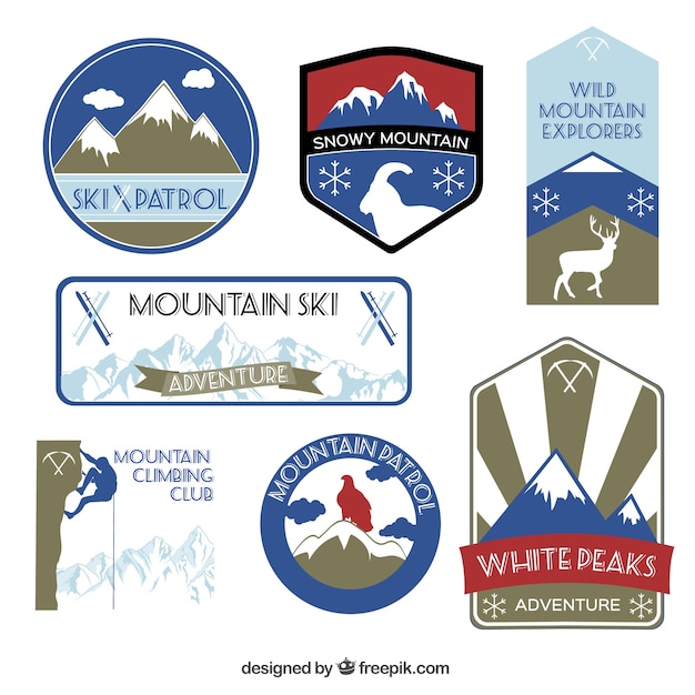 Free vector mountain labels