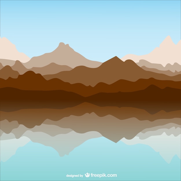 Mountain and lake template landscape