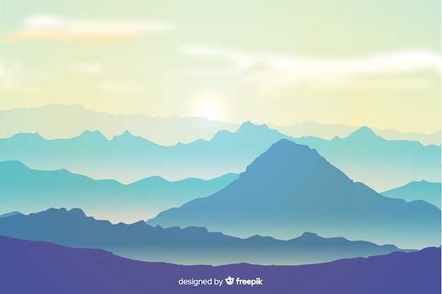 Free vector mountain landscape background in flat design