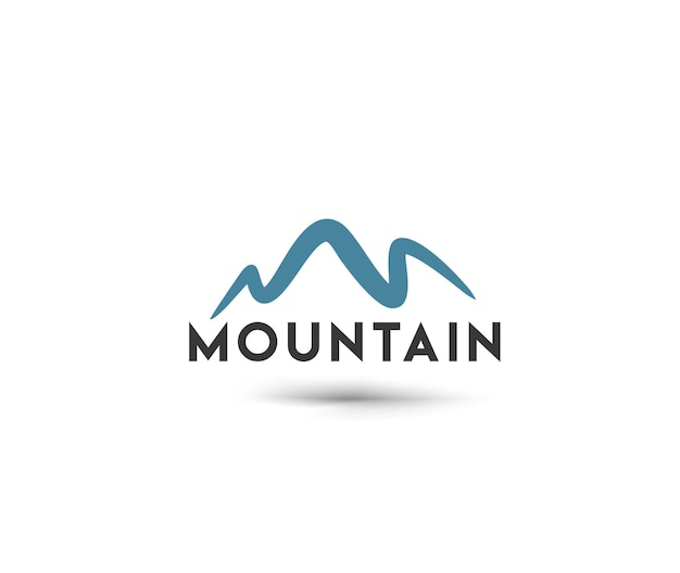 Vettore gratuito logo di montagna branding identity corporate vector design.