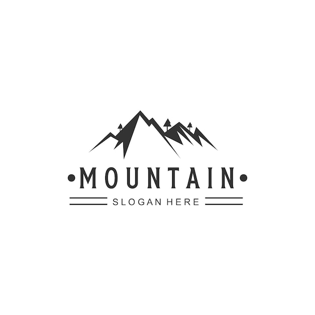 Vettore gratuito modello di logo di montagna design minimalista