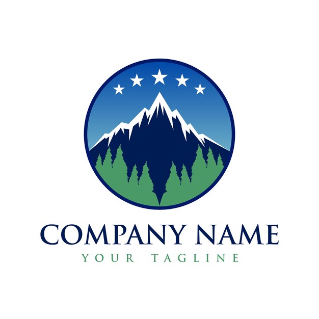 Download Company With Blue Mountain Logo PSD - Free PSD Mockup Templates