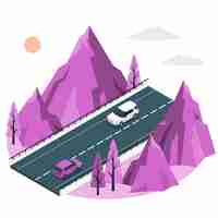 Free vector mountain road concept illustration