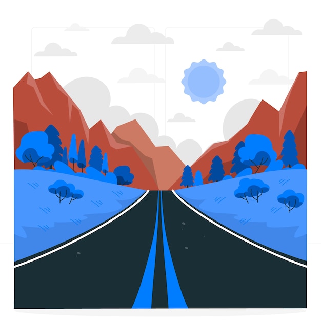 Mountain road concept illustration