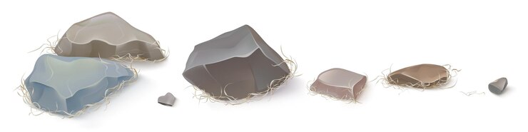 무료 Vector 산 바위 돌 자갈 또는 마른 풀이 있는 돌