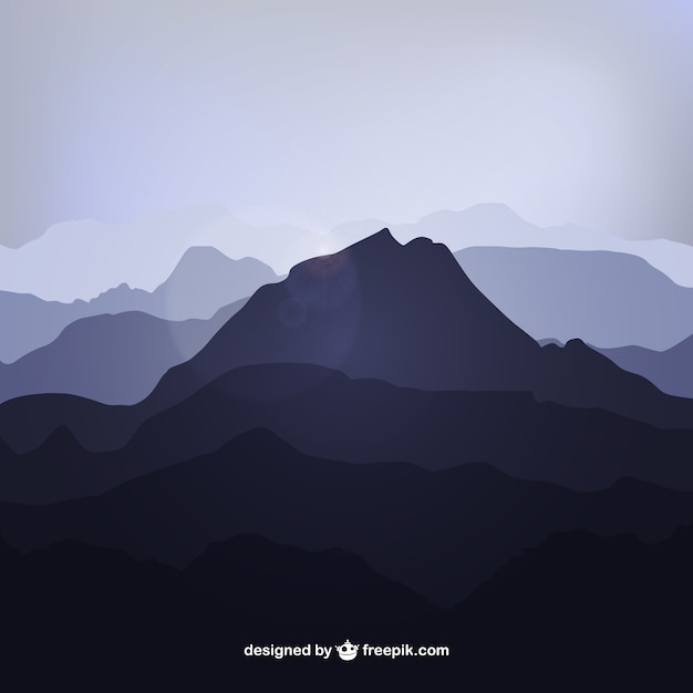 Free vector mountain silhouettes