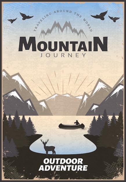 Mountain travel poster