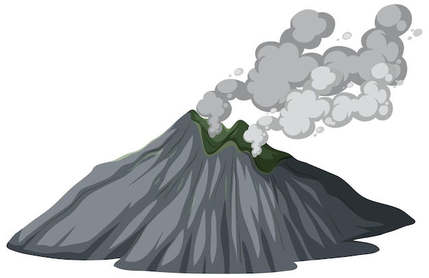 Mountain volcanic eruption isolated