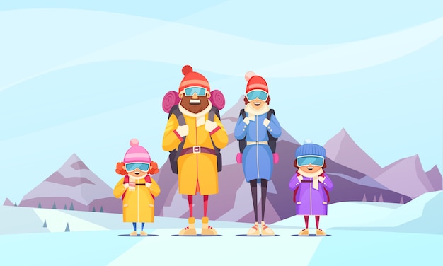 Snowy mountains illustration | Free Vector