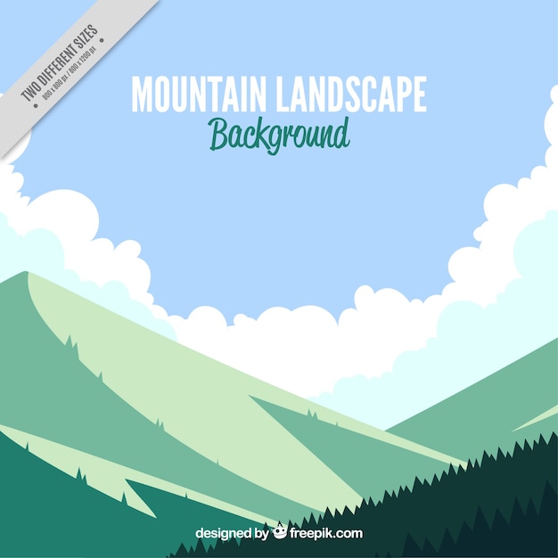 Free vector mountains and forest background