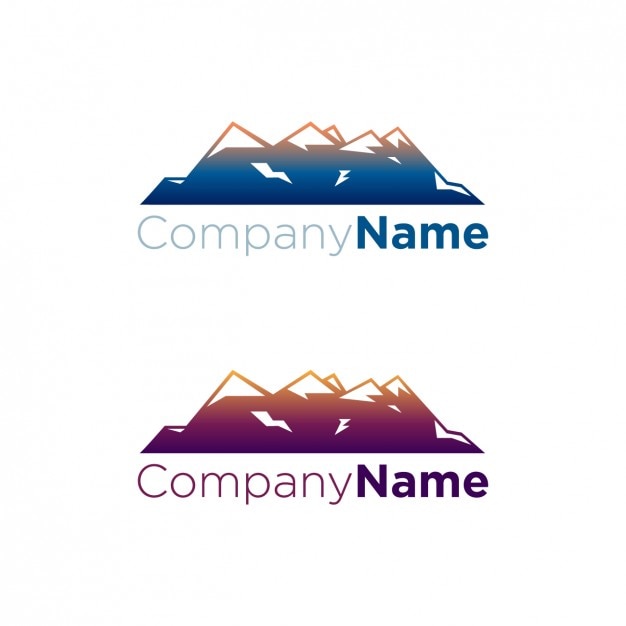 Бесплатное векторное изображение Горы логотип пакет