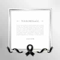 Free vector mourning ribbon with frame concept