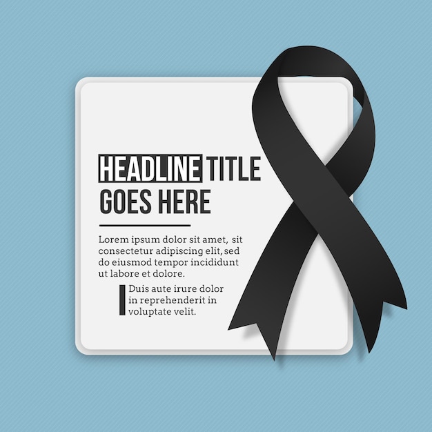 Mourning ribbon with frame