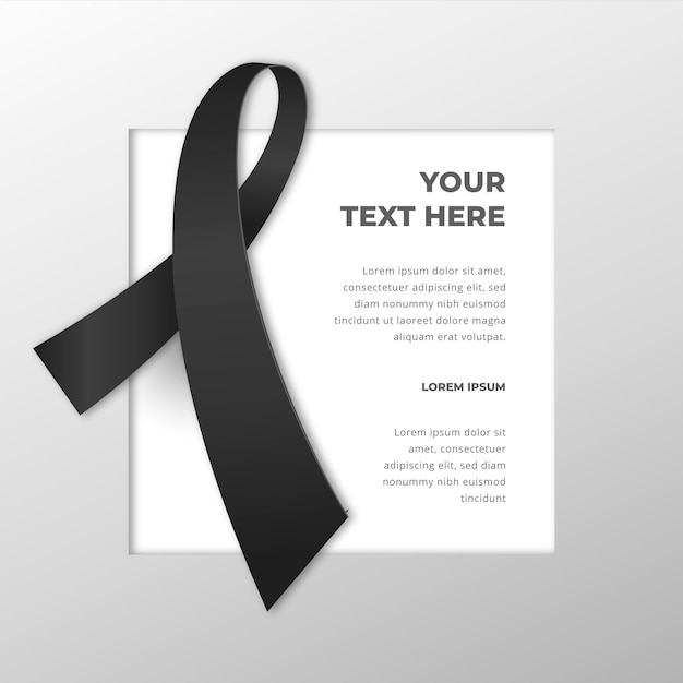 Mourning ribbon with frame