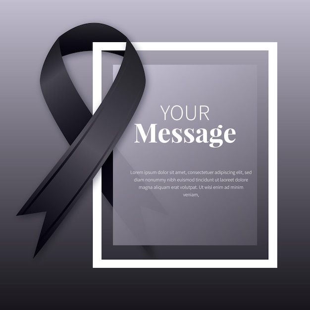 Mourning ribbon with frame