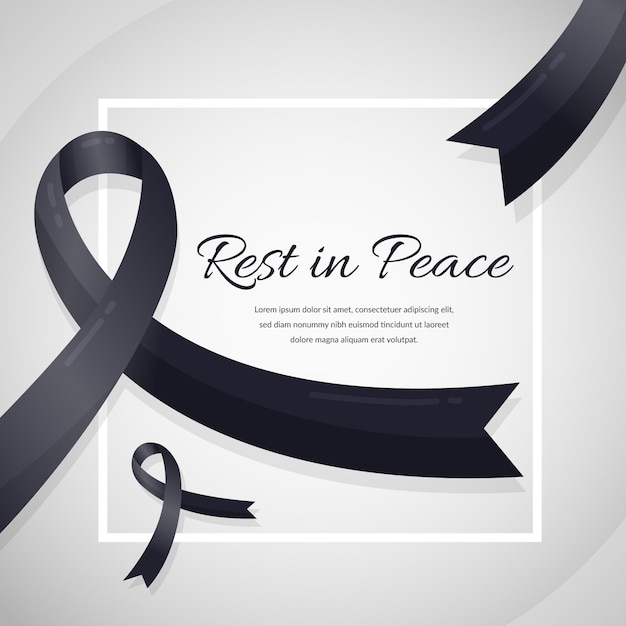 Free vector mourning ribbon with frame