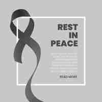 Free vector mourning ribbon with frame