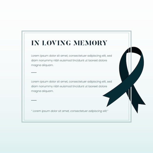 Free vector mourning ribbon with frame