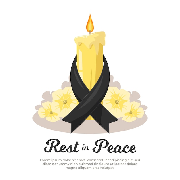 Free vector mourning for the victims with candle