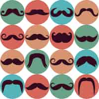 Free vector moustache icons background