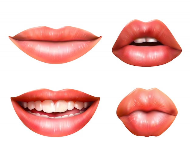 Mouth body language icons set