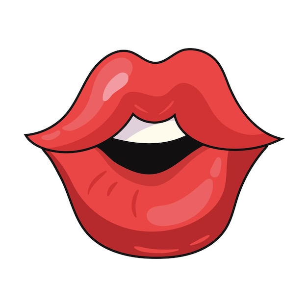 Free vector mouth pop art icon