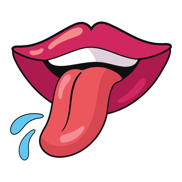 Free vector mouth pop art sexy icon