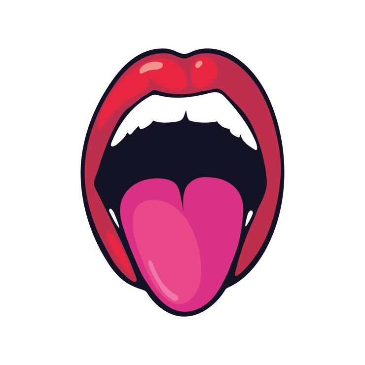 Free Vector mouth pop art tongue out icon isolated