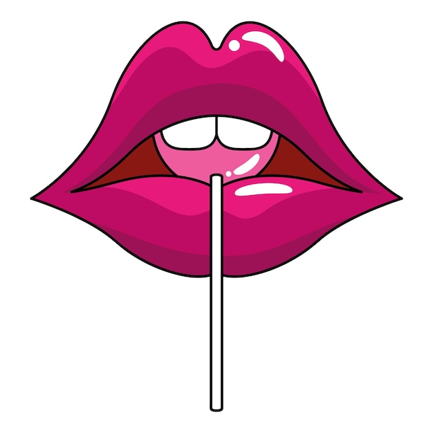 Free vector mouth pop art with candy