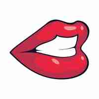 Free vector mouth pop art woman icon isolated