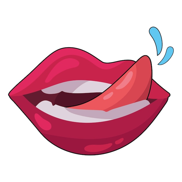 Mouth pop art woman lips