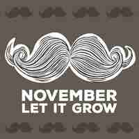 Бесплатное векторное изображение movember фон с большой полосатой усами