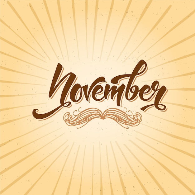 Movember background with lettering