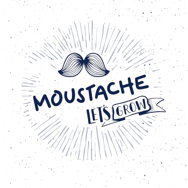 Sfondo di movember con lettering