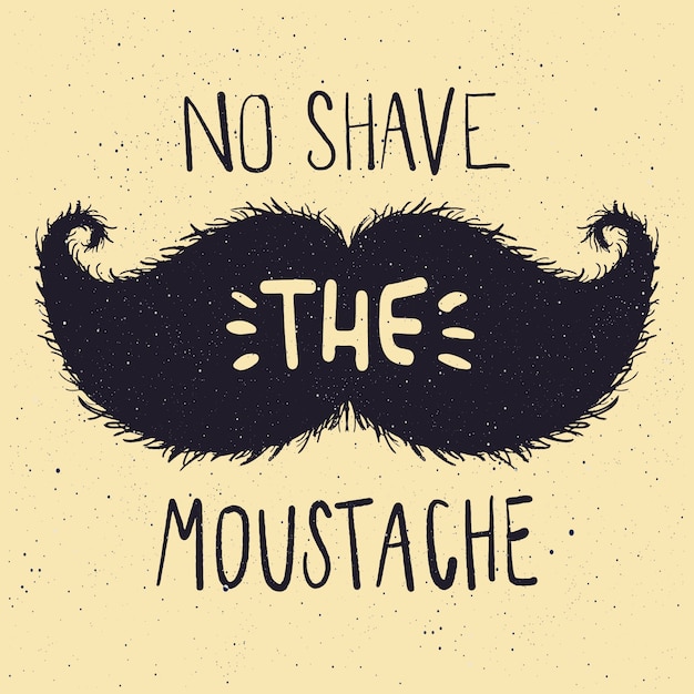 Vettore gratuito sfondo di movember con lettering