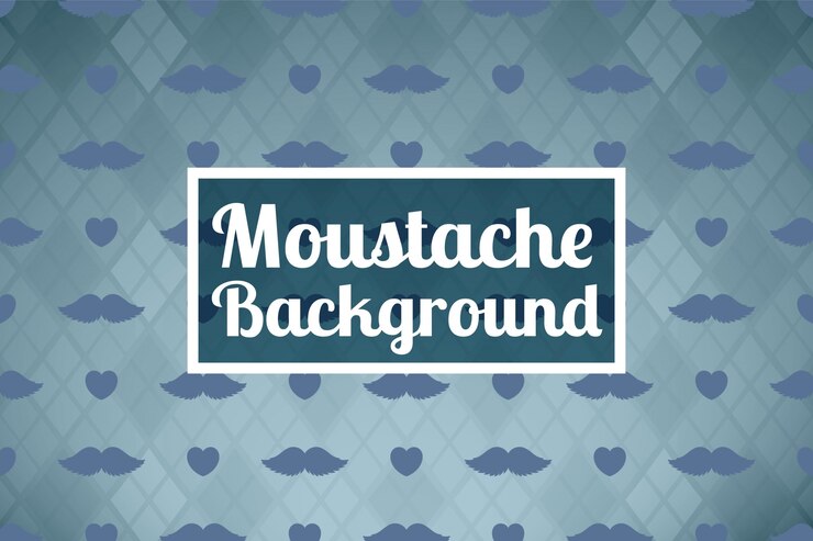 Free Vector movember background with moustaches and hearts